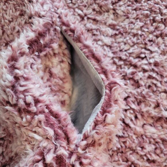 Weatherproof Vintage Sherpa Fleece Jacket Women Purple 1/4 Zip Long Medium - Picture 6 of 9